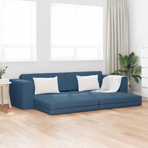 Fasba Boden Schlafsofa 2-in-1 Blau 245x150x60.5 cm Stoff, Schlafsofa Gästesofa Bettsofa für Wohnzimmer Schlafzimmer Heimkino4106722 von Fasba