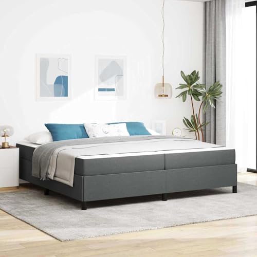 Fasba Boxspringbett Dunkelgrau, Schwarz 200 x 200 cm, Modernes Gästebett Doppelbett Einzelbett für Stilvoll Moderne Wohnungen Schlafzimmer Gästehaus von Fasba