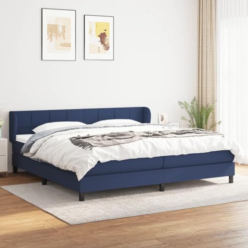 Fasba Boxspringbett mit Matratze Blau 200x200 cm Stoff, Modernes Bett Elegantes Polsterbett für Schlafzimmer Gästezimmer Apartments Gästebett3126275 von Fasba