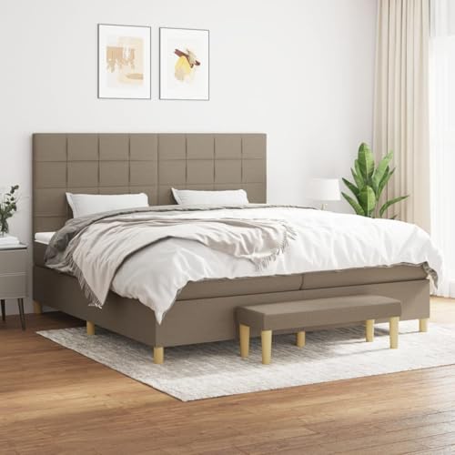 Fasba Boxspringbett mit Matratze Taupe 200x200 cm Stoff, Modernes Bett Elegantes Polsterbett für Schlafzimmer Gästezimmer Apartments Gästebett3137185 von Fasba