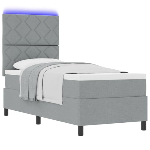 Fasba Boxspringbett mit Matratze & LED Licht Hellgrau 80x200 cm Stoff, Modernes Bett Elegantes Polsterbett für Schlafzimmer Gästezimmer Apartments Gästebett3342900 Fasba Boxspringbett mit Matratze & LED Licht Hellgrau 80x200 cm Stoff, Modernes Bett Elegantes Polsterbett für Schlafzimmer Gästezimmer Apartments Gästebett3342900 von Fasba