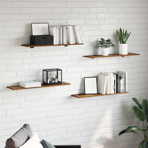 Fasba Bücherregal, Holzwerkstoff modern minimalistisch stabil praktisch Design Regalbrett Braun 80 x 20 x 1.5 cm für Wohnbereich Einrichtung von Fasba