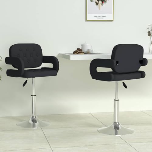 Fasba Esszimmerstühle Küchenstuhl Stuhl Set Stühle Wohnzimmerstuhl Küchenstühle Esszimmerstuhl Essstuhl 2 STK. Drehbar Schwarz Kunstleder von Fasba