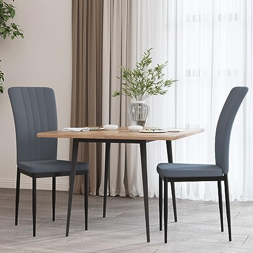 Fasba Esszimmerstühle Küchenstuhl Stuhl Set Stühle Wohnzimmerstuhl Küchenstühle Esszimmerstuhl Essstuhl 2 STK. Dunkelgrau Samt 42 x 57,5 x 95 cm von Fasba