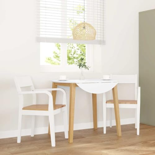 Fasba Esszimmerstühle Küchenstuhl Stuhl Set Stühle Wohnzimmerstuhl Küchenstühle Esszimmerstuhl Essstuhl 2 STK. Weiß Massivholz Gummibaum 51 x 57 x 80,5 cm von Fasba