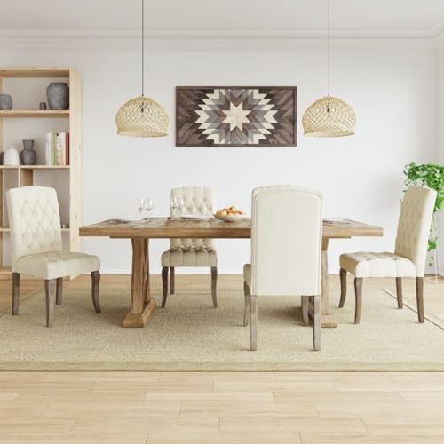 Fasba Esszimmerstühle Küchenstuhl Stuhl Set Stühle Wohnzimmerstuhl Küchenstühle Esszimmerstuhl Essstuhl 4 STK. Beige Leinenoptik Stoff von Fasba