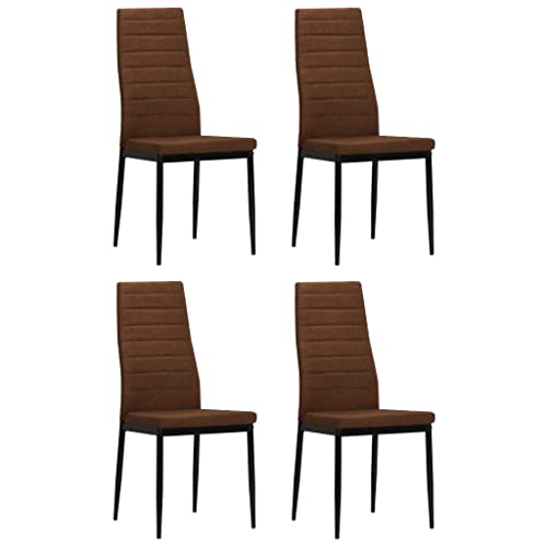 Fasba Esszimmerstühle Küchenstuhl Stuhl Set Stühle Wohnzimmerstuhl Küchenstühle Esszimmerstuhl Essstuhl 4 STK. Braun Stoff von Fasba