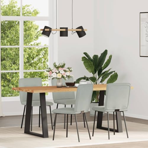 Fasba Esszimmerstühle Küchenstuhl Stuhl Set Stühle Wohnzimmerstuhl Küchenstühle Esszimmerstuhl Essstuhl 4 STK. Hellgrau Samt 45 x 54 x 83 cm von Fasba