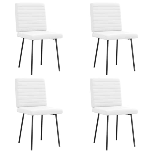 Fasba Esszimmerstühle Küchenstuhl Stuhl Set Stühle Wohnzimmerstuhl Küchenstühle Esszimmerstuhl Essstuhl 4 STK. Weiß Kunstleder von Fasba