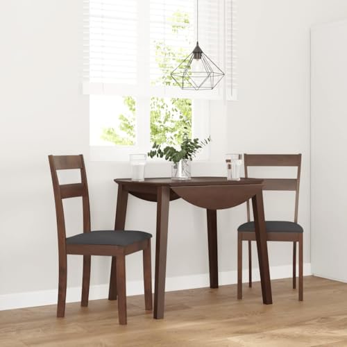 Fasba Esszimmerstühle Küchenstuhl Stuhl Set Stühle Wohnzimmerstuhl Küchenstühle Esszimmerstuhl Essstuhl mit Kissen 2 STK. Braun Massivholz Gummibaum 40 x 48 x 89 cm von Fasba