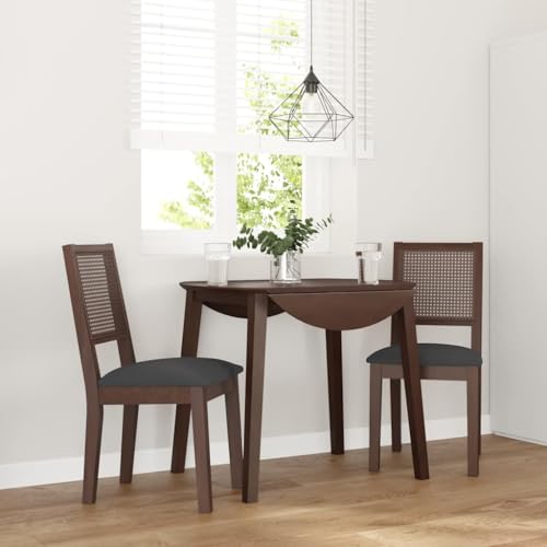 Fasba Esszimmerstühle Küchenstuhl Stuhl Set Stühle Wohnzimmerstuhl Küchenstühle Esszimmerstuhl Essstuhl mit Kissen 2 STK. Braun Massivholz Gummibaum 45 x 54 x 89 cm von Fasba