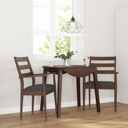 Fasba Esszimmerstühle Küchenstuhl Stuhl Set Stühle Wohnzimmerstuhl Küchenstühle Esszimmerstuhl Essstuhl mit Kissen 2 STK. Braun Massivholz Gummibaum 57 x 51,5 x 90 cm von Fasba