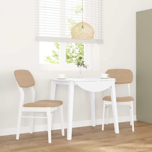 Fasba Esszimmerstühle Küchenstuhl Stuhl Set Stühle Wohnzimmerstuhl Küchenstühle Esszimmerstuhl Essstuhl mit Kissen 2 STK. Weiß Massivholz Gummibaum 45 x 56 x 86,5 cm von Fasba