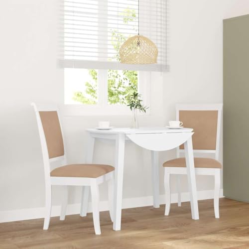 Fasba Esszimmerstühle Küchenstuhl Stuhl Set Stühle Wohnzimmerstuhl Küchenstühle Esszimmerstuhl Essstuhl mit Kissen 2 STK. Weiß Massivholz Gummibaum 50 x 55 x 95,5 cm von Fasba