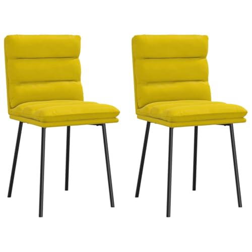 Fasba Esszimmerstühle Küchenstuhl Stuhl Wohnzimmerstuhl Küchenstühle Esszimmerstuhl Essstuhl 2 STK. Gelb Samt 45 x 54 x 83 cm von Fasba