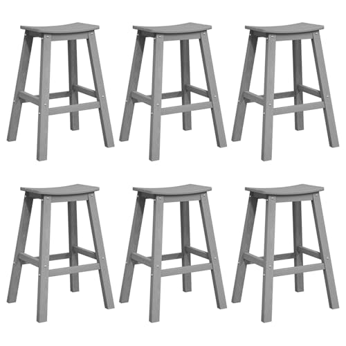 Fasba Garten Bar Set 6 pcs Hellgrau HDPE, Essgruppe Set Bartisch Küchentisch für Terrasse Garten Kleine Räume von Fasba