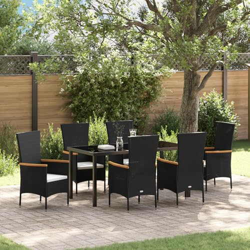 Fasba Garten-Dining-Set mit Kissen 7 pcs Schwarz 160 x 80 x 73 cm, Gartengarnitur Sitzgarnitur Loungemöbel Set for Loungebereich Terrasse Hotel3379426 Fasba Garten-Dining-Set mit Kissen 7 pcs Schwarz 160 x 80 x 73 cm, Gartengarnitur Sitzgarnitur Loungemöbel Set for Loungebereich Terrasse Hotel3379426 von Fasba