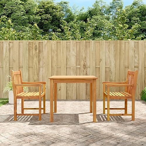 Fasba Garten Essgruppe 3-TLG., Gartenmöbel Set Tisch 2 Stühle, Sitzgruppe für Garten Terrasse, Gartengarnitur Gartenset, Massivholz Akazie von Fasba
