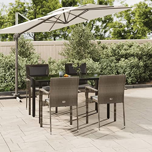 Fasba Garten Essgruppe 5-TLG., Garten Essgruppe Set mit Kissen, Gartengarnitur Tisch 4 Stühle, Sitzgruppe Gartenset Modulares Design, Schwarz Grau Poly Rattan Fasba Garten Essgruppe 5-TLG., Garten Essgruppe Set mit Kissen, Gartengarnitur Tisch 4 Stühle, Sitzgruppe Gartenset Modulares Design, Schwarz Grau Poly Rattan von Fasba