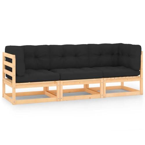 Fasba Garten Lounge Set 3-TLG., Gartenmöbel Set Sitzgruppe für Garten Terrasse Balkon, Modular Sofa mit Kissen, Garnitur Loungemöbel, Kiefer Massivholz Fasba Garten Lounge Set 3-TLG., Gartenmöbel Set Sitzgruppe für Garten Terrasse Balkon, Modular Sofa mit Kissen, Garnitur Loungemöbel, Kiefer Massivholz von Fasba