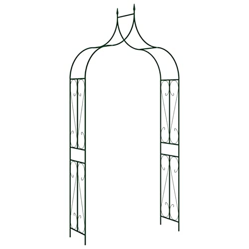 Fasba Gartenbogen Pergola Rosenbogen Rankgitter Garten Spalier Torbogen Rankhilfe Dunkelgrün 120x38x258 cm Eisen von Fasba