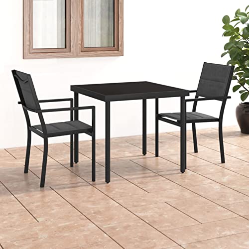 Fasba Gartenmöbel Set 3-TLG. Gartengarnitur Sitzgruppe Gartenset Sitzgarnitur Lounge Gartentisch Esstisch Tisch Stuhl Stühle Stahl von Fasba