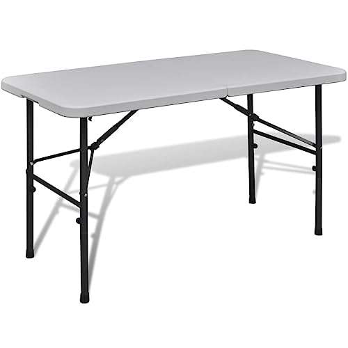 Fasba Gartentisch Klappbar 122 cm HDPE Weiß, Esstisch, Terrassentisch von Fasba