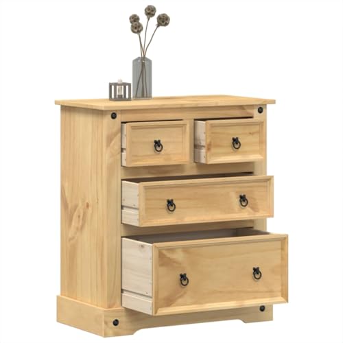 Fasba Kommode Corona Sideboard Anrichte Schrank Mehrzweckschrank Standschrank Wohnzimmer 80x43x91 cm Massivholz Kiefer von Fasba