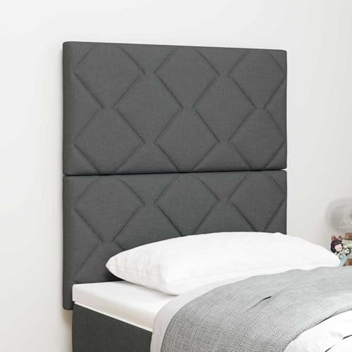 Fasba Kopfteil Diamantblock Design Dunkelgrau 80 cm Stoff, Schlafzimmer Betthaupt Bettkopfteil Bücherregal-Kopfteil3337874 von Fasba