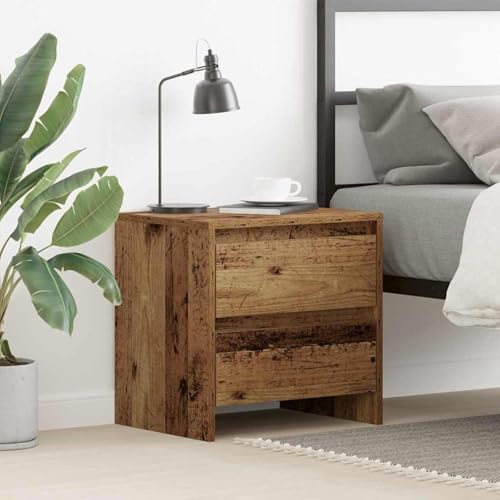 Fasba Nachttisch Alte Holzoptik 45x34x44,5 cm Holzwerkstoff, Multifunktionaler Nachtkästchen für Schlafzimmer WG Seniorenzimmer863353 von Fasba