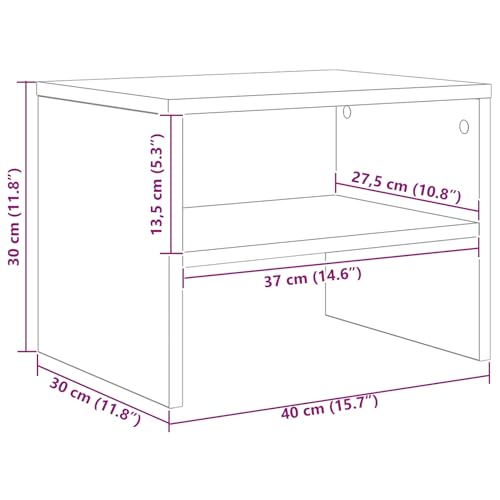 Fasba Nachttisch Altholz 40 x 30 x 30 cm Holzwerkstoff, Schlafzimmer Nachtschrank Stilvolles Nachtkästchen für Wohnzimmer Hotelzimmer von Fasba