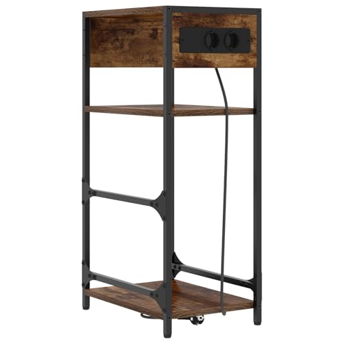 Fasba Nachttisch Räuchereiche 40 x 27 x 76 cm Holzwerkstoff, Schlafzimmer Nachtschrank Stilvolles Nachtkästchen für Wohnzimmer Hotelzimmer von Fasba