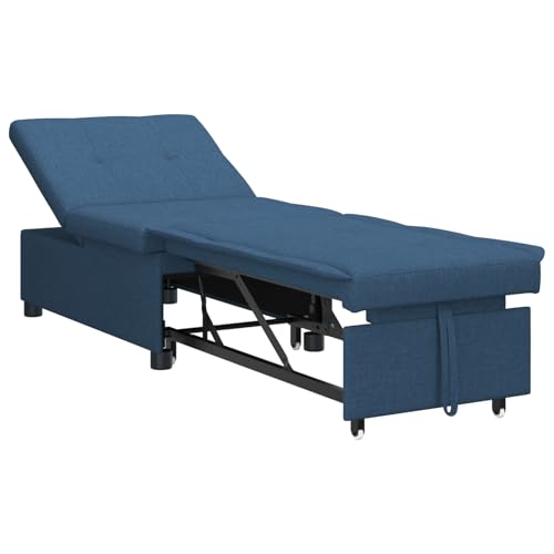 Fasba Schlafsofa 3-in-1 mit ausziehbarem Design aus blauem Stoff, Tagesbett Multifunktionsbett für Wohnzimmer Homeoffice Gästebereich von Fasba