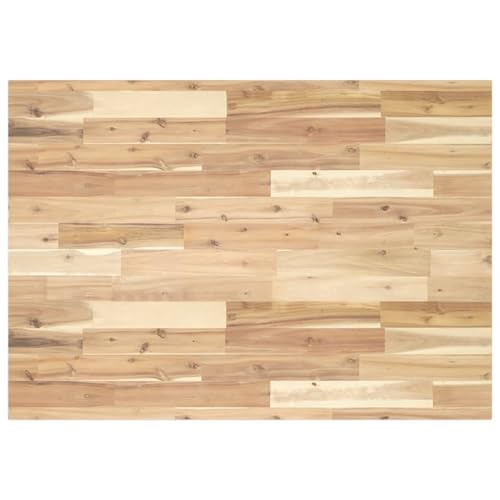 Fasba Schreibtischplatte Unbehandelt 80x70x2 cm Massivholz Akazie, Schreibtischplatte Tischplatte für Bürotisch Schreibtisch Couchtisch von Fasba