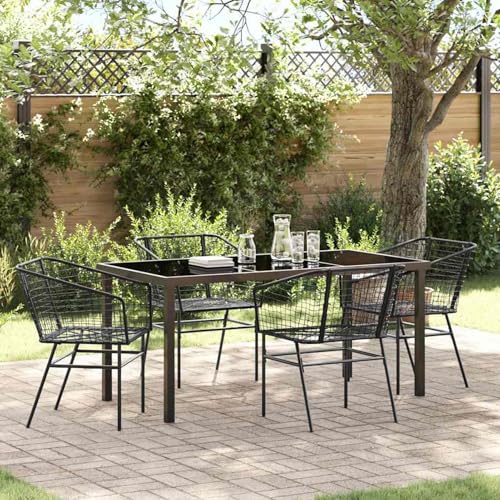 Fasba Set aus 3 Schwarz PE-Rattan, pulverbeschichteter Stahl 2-Sitzer, Gartengarnitur Sitzgarnitur Loungemöbel Set for Loungebereich Terrasse Hotel3380893 von Fasba