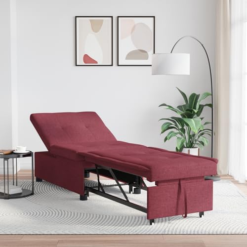 Fasba Sofa Bett mit Rad Rot 191 x 67 x 82 cm Gewebe, Tagesbett Multifunktionsbett für Wohnzimmer Homeoffice Gästebereich Fasba Sofa Bett mit Rad Rot 191 x 67 x 82 cm Gewebe, Tagesbett Multifunktionsbett für Wohnzimmer Homeoffice Gästebereich von Fasba