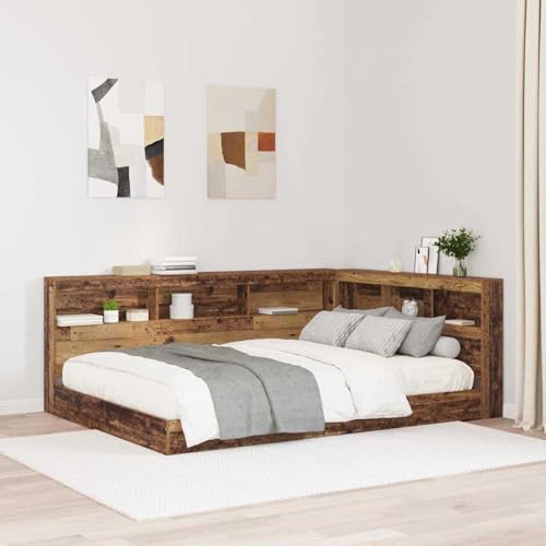 Fasba Stauraum-Kopfteil mit Regal Altholz 140 cm Holzwerkstoff, Schlafzimmer Betthaupt Bettkopfteil Bücherregal-Kopfteil3335547 von Fasba