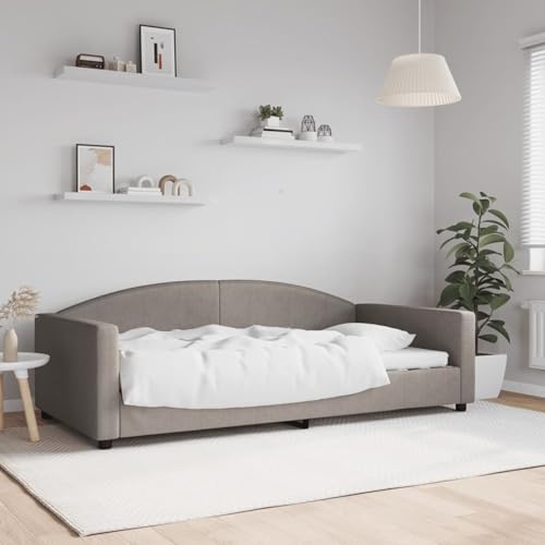 Fasba Tagesbett Taupe 100x200 cm Stoff, Schlafsofa Gästesofa Bettsofa für Wohnzimmer Schlafzimmer Heimkino354119 von Fasba