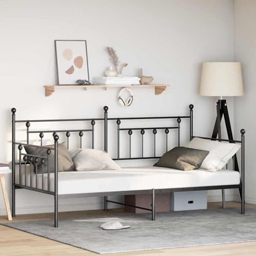 Fasba Tagesbettgestell Schwarz 90x200 cm Stahl, Schlafsofa Gästesofa Bettsofa für Wohnzimmer Schlafzimmer Heimkino42002659 von Fasba