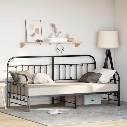 Fasba Tagesbettgestell mit Truhen Schwarz 90x200 cm Stahl, Schlafsofa Gästesofa Bettsofa für Wohnzimmer Schlafzimmer Heimkino42002638 von Fasba