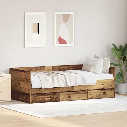 Fasba Tagesliege Altholz Ingenieurholz 90 x 190 cm Stabil Tagesliege, Schlafsofa Gästesofa Bettsofa für Wohnzimmer Schlafzimmer Heimkino3333996 von Fasba