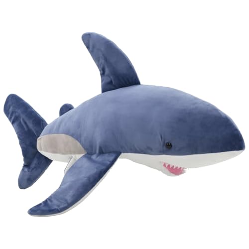 Fasba Weißer Hai Kuscheltier, weich kuschelig Blau und Weiß Baumwollfüllung Polyester Größe Spielzeug für Kinder Geschenk Freund80227 von Fasba