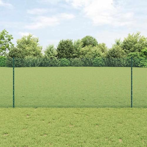 Geschweißter Drahtzaun mit 22 U-Posten Grün 1x50 m Stahl, Zaunpfosten Pfosten Weidenetze für Weidezaun Bauernhof Vieh Haustierschutz3336514 von Fasba