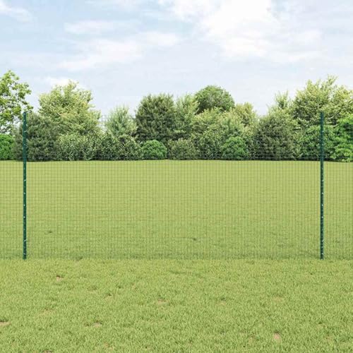 Geschweißter Drahtzaun mit 22 U-Posts Grün 1,2x50 m Stahl, Zaunpfosten Pfosten Weidenetze für Weidezaun Bauernhof Vieh Haustierschutz3336521 von Fasba