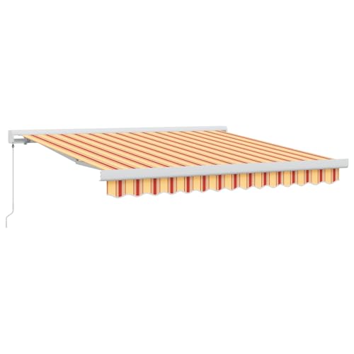 Manuelle Einziehbare Markise Gelb und Orange 350x250 cm, Außenmarkise Gelenkarmmarkise für Wohnmobil Hauseingang Terrasse Eingangsbereich Café3330261 von Fasba