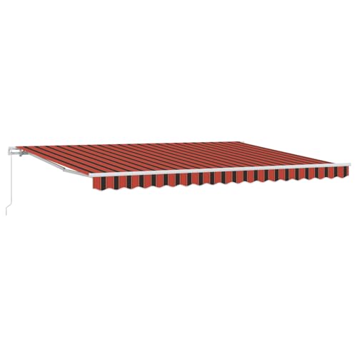 Manuelle Einziehbare Markise Orange und Braun 450x300 cm, Außenmarkise Gelenkarmmarkise für Wohnmobil Hauseingang Terrasse Eingangsbereich Café3330875 von Fasba