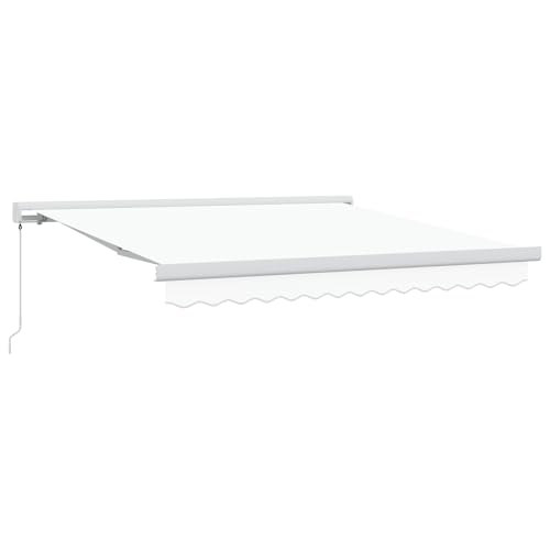 Manuelle Einziehbare Markise Weiß 350x250 cm, Außenmarkise Gelenkarmmarkise für Wohnmobil Hauseingang Terrasse Eingangsbereich Café3330369 von Fasba