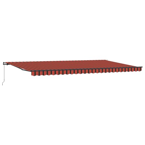 Manuelle einziehbare Markise Orange und Braun 600x300 cm, Außenmarkise Gelenkarmmarkise für Wohnmobil Hauseingang Terrasse Eingangsbereich Café3331593 von Fasba