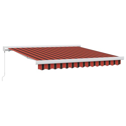 Manuelle einziehbare Markise in Orange und Braun 350x250 cm, Außenmarkise Gelenkarmmarkise für Wohnmobil Hauseingang Terrasse Eingangsbereich Café3330237 von Fasba