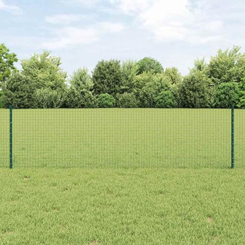 Schweißdrahtzaun mit 11 U-Posts Grün 0,6x25 m Stahl, Zaunpfosten Pfosten Weidenetze für Weidezaun Bauernhof Vieh Haustierschutz3336474 von Fasba